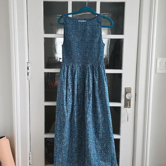 Hill House Blue Maxi Cosima Dress Navy Trellis - Picture 4 of 8